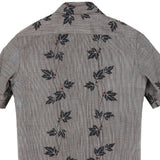 着物アロハシャツ 茶色がかったグレー・柊の葉 L22-33
