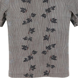 着物アロハシャツ 茶色がかったグレー・柊の葉 L22-33