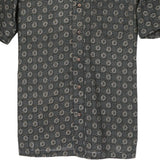 着物アロハシャツ ブラック・細かな文様 L22-42