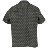 着物アロハシャツ ブラック・細かな文様 L22-42