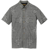 着物アロハシャツ グレー・竹の柄 大島紬 L22-45