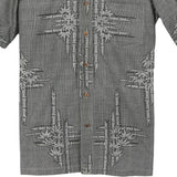 着物アロハシャツ グレー・竹の柄 大島紬 L22-45