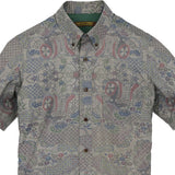 着物アロハシャツ グレー・和柄 L22-51