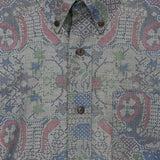 着物アロハシャツ グレー・和柄 L22-51