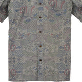 着物アロハシャツ グレー・和柄 L22-51