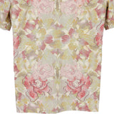 着物アロハシャツ イエロー・花柄 大島紬 L22-72