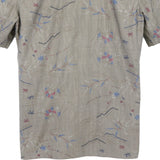 着物アロハシャツ ベージュ・風景柄 大島紬 L22-83