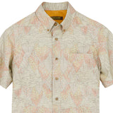 着物アロハシャツ アイボリー・樹木の柄 L22-91