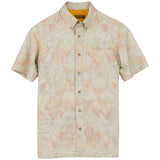 着物アロハシャツ アイボリー・樹木の柄 L22-91