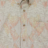 着物アロハシャツ アイボリー・樹木の柄 L22-91