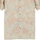 着物アロハシャツ アイボリー・樹木の柄 L22-91