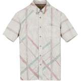 着物アロハシャツ ホワイト・亀甲模様 L22-144