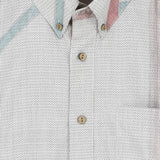 着物アロハシャツ ホワイト・亀甲模様 L22-144