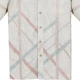 着物アロハシャツ ホワイト・亀甲模様 L22-144