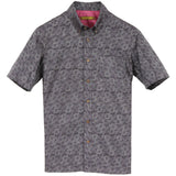 着物アロハシャツ 紫・格子模様 大島紬 L2151