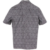 着物アロハシャツ 紫・格子模様 大島紬 L2151