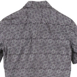 着物アロハシャツ 紫・格子模様 大島紬 L2151