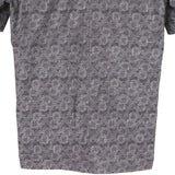 着物アロハシャツ 紫・格子模様 大島紬 L2151