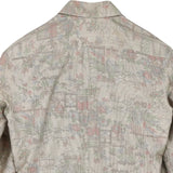 着物シャツ 長袖 アイボリー・風景模様 大島紬 L23-14