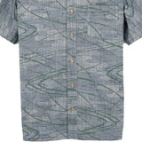 着物アロハシャツ グレー・緑の模様 XL22-65