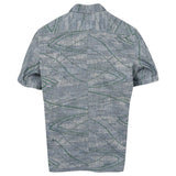 着物アロハシャツ グレー・緑の模様 XL22-65