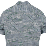 着物アロハシャツ グレー・緑の模様 XL22-65