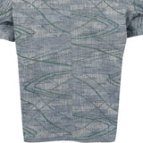 着物アロハシャツ グレー・緑の模様 XL22-65