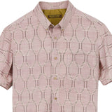 着物アロハシャツ 淡いピンク・立涌模様 XL22-95