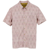 着物アロハシャツ 淡いピンク・立涌模様 XL22-95