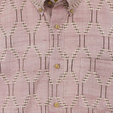 着物アロハシャツ 淡いピンク・立涌模様 XL22-95