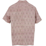 着物アロハシャツ 淡いピンク・立涌模様 XL22-95