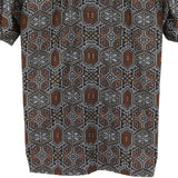 着物アロハシャツ グレー・細かな文様 XL22-131