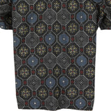 着物アロハシャツ ブラック・蜀江文様 大島紬 XL22-132