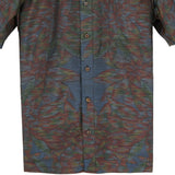 着物アロハシャツ ネイビー・花柄 大島紬 XL22-135