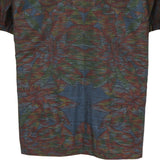 着物アロハシャツ ネイビー・花柄 大島紬 XL22-135