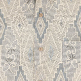 着物アロハシャツ クリーム色・菱形模様 XL22-140