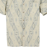 着物アロハシャツ クリーム色・菱形模様 XL22-140