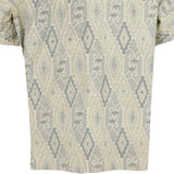 着物アロハシャツ クリーム色・菱形模様 XL22-140