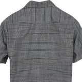 着物アロハシャツ チャコールグレー・縞模様 大島紬 XL22-141