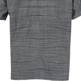 着物アロハシャツ チャコールグレー・縞模様 大島紬 XL22-141