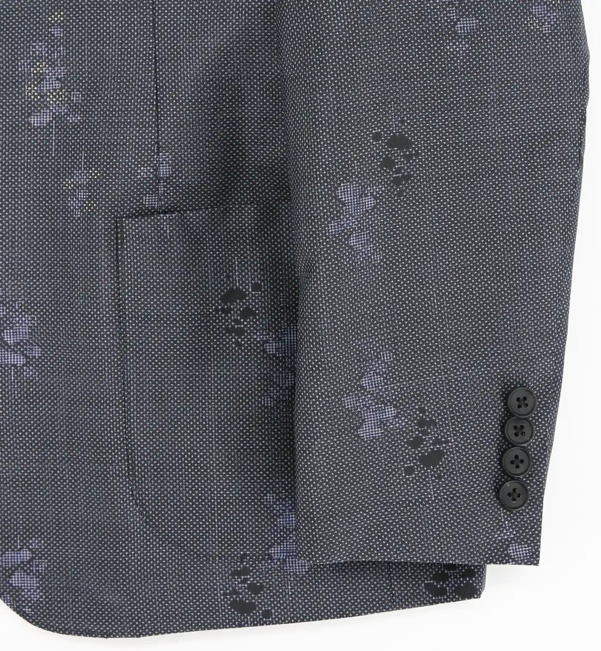 着物ジャケット ブルーグレー・お花模様 大島紬 M23-02|FAR 着物ジャケット ブルーグレー・お花模様 大島紬 M23-02|FAR
