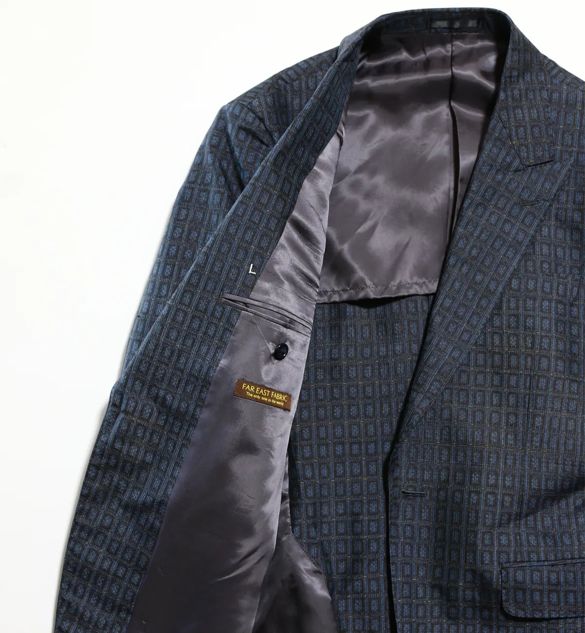 着物ジャケット ネイビー 大島紬 L26-01｜FAR EAST FABRIC