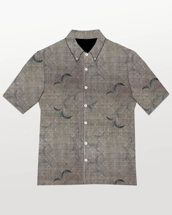 日本最大の 2種類のアンティーク大島紬リメイク長袖アロハシャツ 