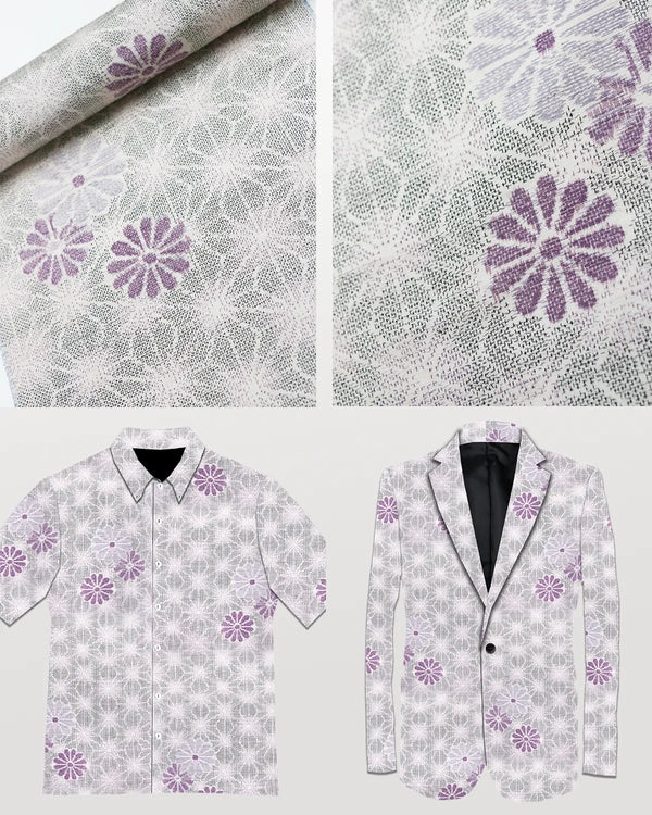 着物リメイク服イージーオーダー・淡いピンク 麻の葉と菊 OM091