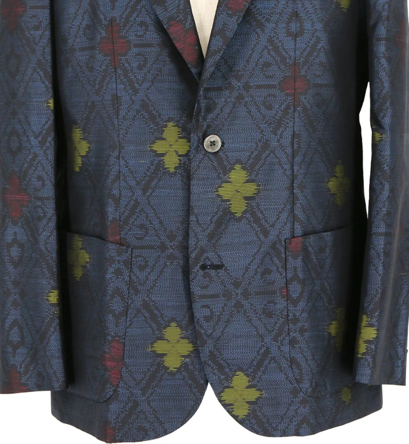 着物ジャケット ネイビー・花柄 大島紬 TXL23-01|FAR EAST FABRIC 着物ジャケット ネイビー・花柄 大島紬 TXL23-01|FAR EAST FABRIC