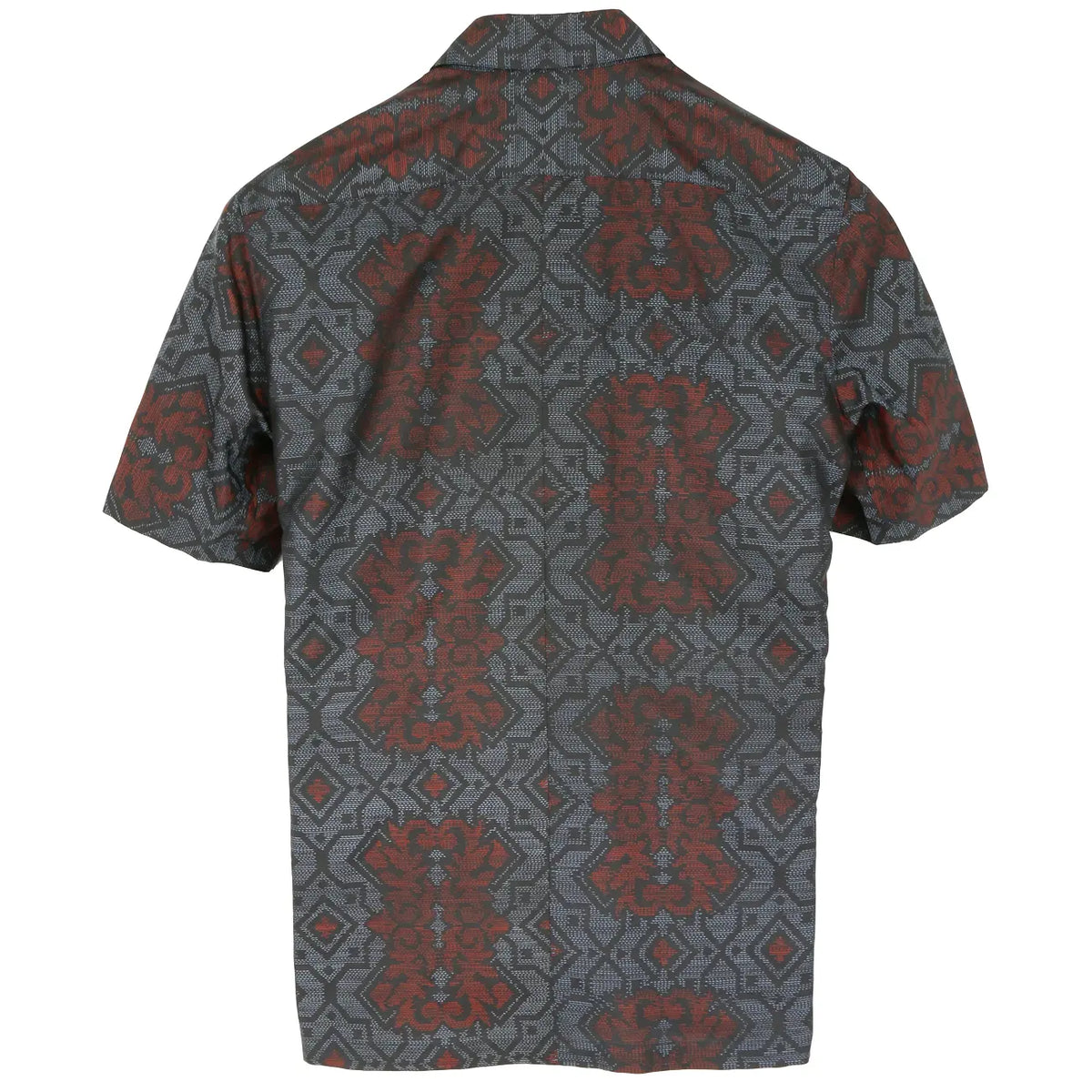 着物リメイクシャツ ネイビー・花の文様 大島紬 L23-58|FAR EAST FABRIC 着物リメイクシャツ ネイビー・花の文様 大島紬 L23-58|FAR EAST FABRIC
