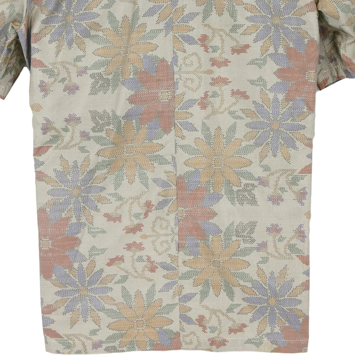 着物シャツ アイボリー・花柄 大島紬 L23-63｜FAR EAST FABRIC