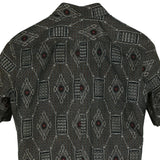 着物リメイクシャツ ダークグレー・蜀江柄 大島紬 L26-01