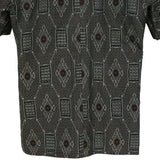 着物リメイクシャツ ダークグレー・蜀江柄 大島紬 L26-01