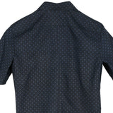 着物リメイクシャツ ダークネイビー・小紋様 大島紬 L26-02